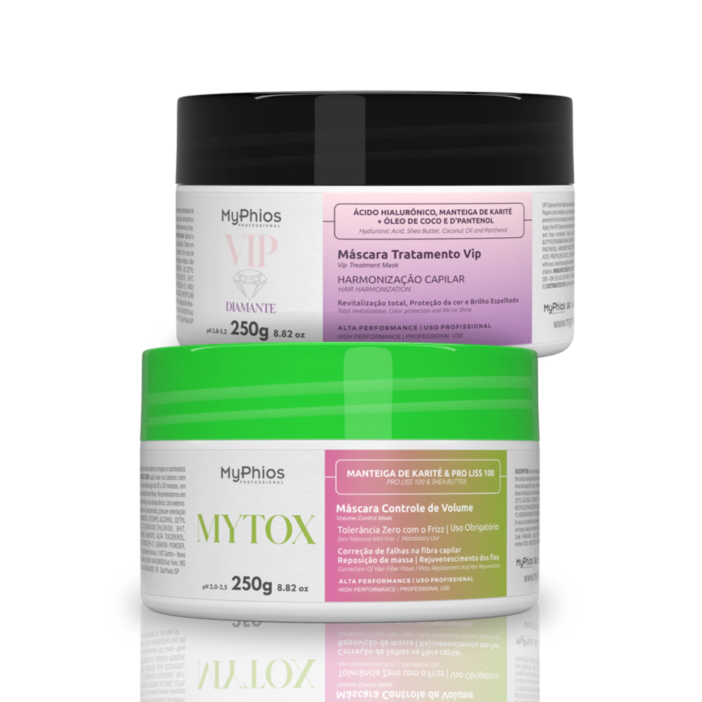 Cristalização Capilar: MyTox 250g + Máscara VIP Diamante 250g