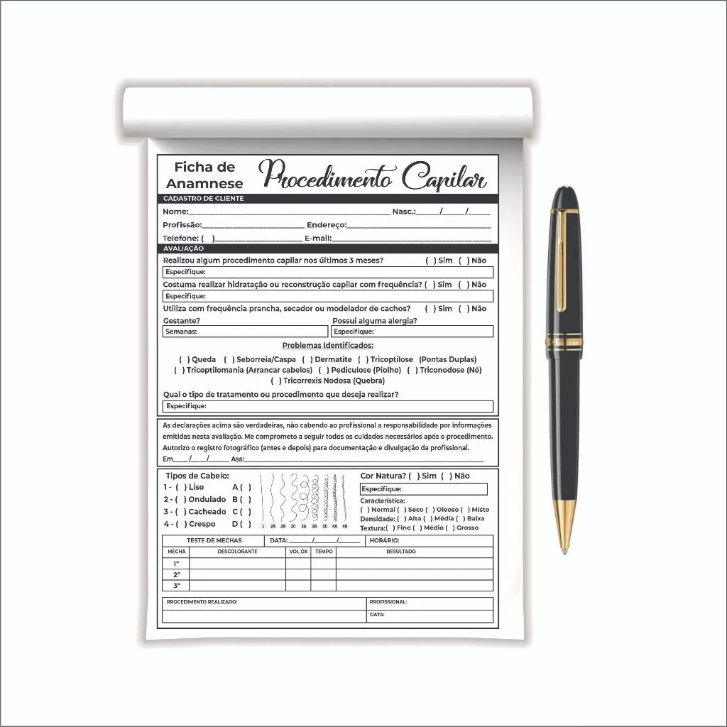 Ficha De Cliente / Anamnese - Opção 7