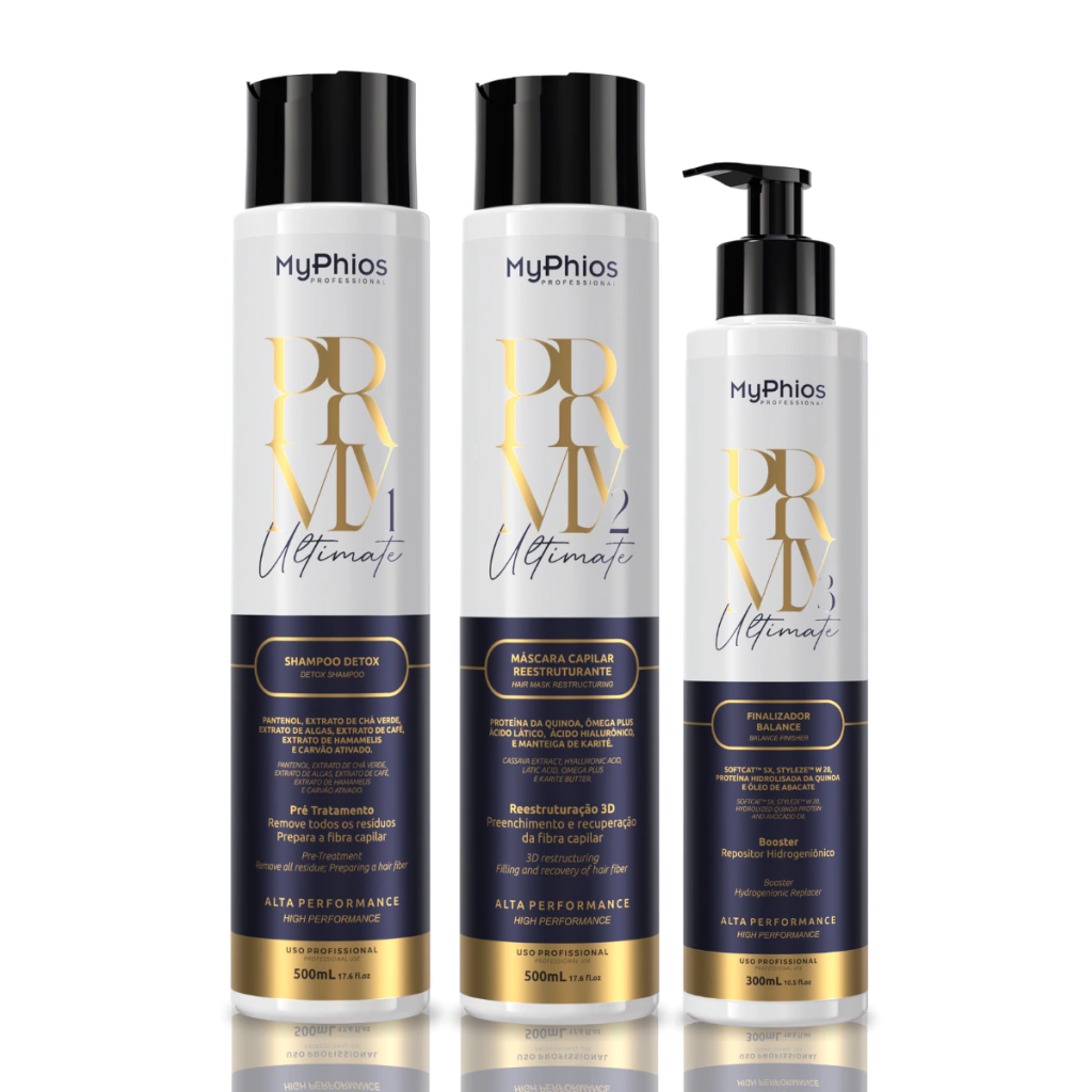 Ultimate PRMY - Shampoo Detox 500mL, Máscara 500mL e Booster Finalizador 300mL