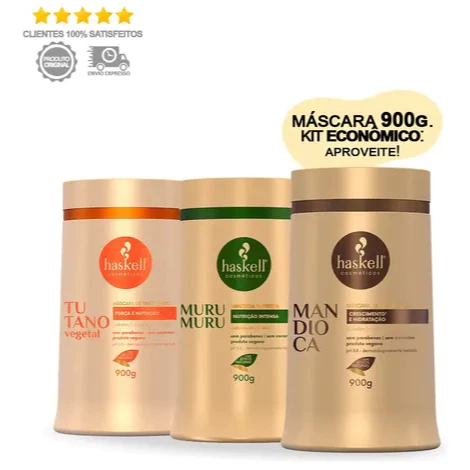 Kit Máscaras Murumuru 900g / Tutano 900g / Mandioca 900g - Haskell