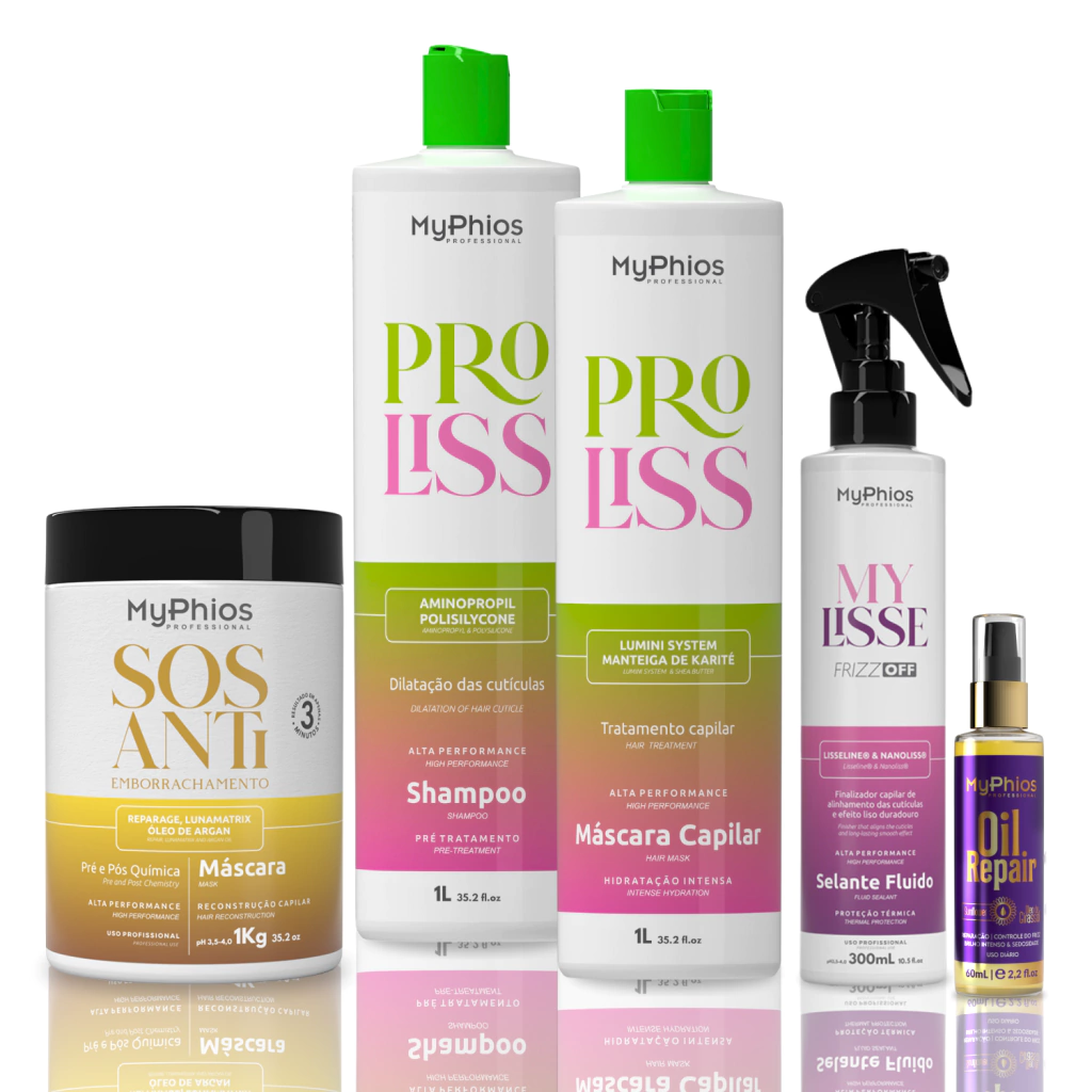 Combo Liso dos Sonhos - ProLiss 1L + MyLisse + SOS 1Kg + Oil Repair 60ml