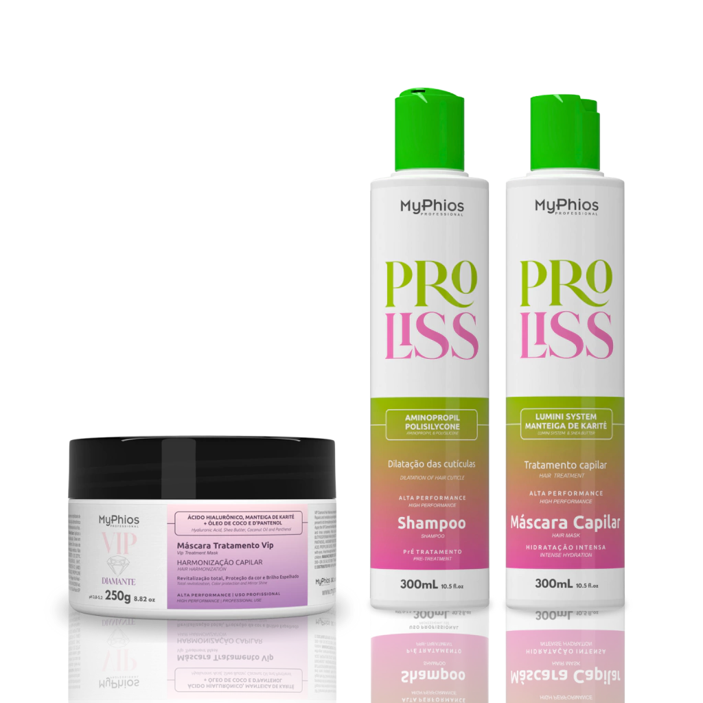 Kit ProLiss 300mL 3D + Máscara VIP Diamante 250g