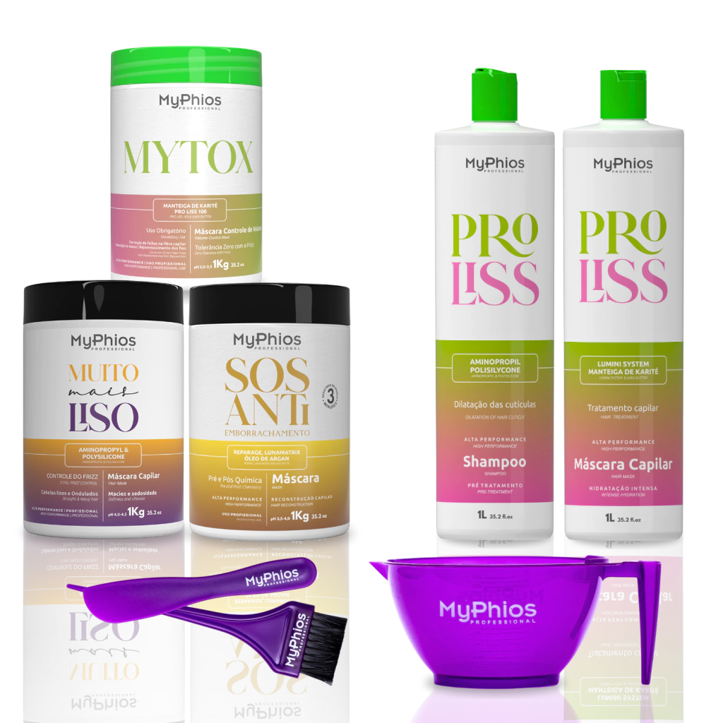 Combo Glorinha - ProLiss + SOS Antiemborrachamento + Muito Mais Liso + MyTox 1Kg