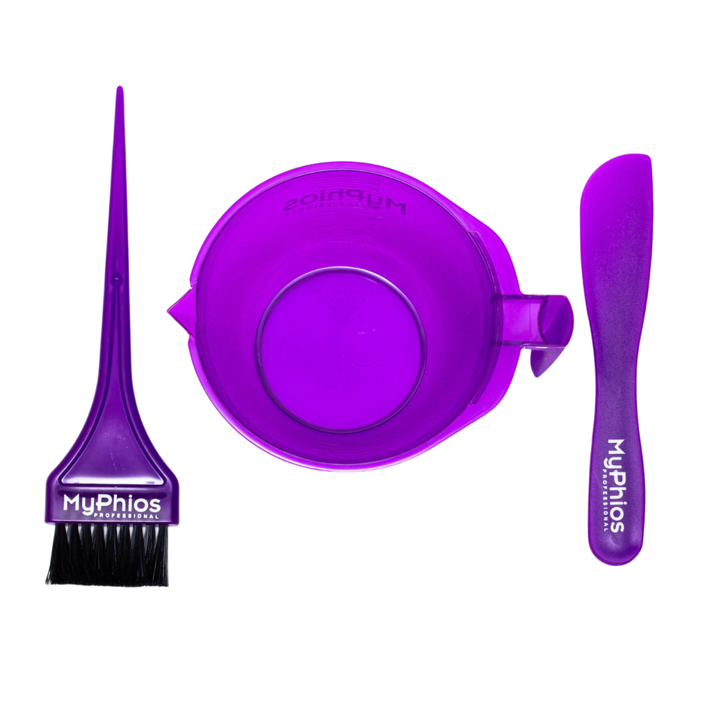 Kit Profissional - Cumbuca Roxa + Espátula e Pincel Personalizados