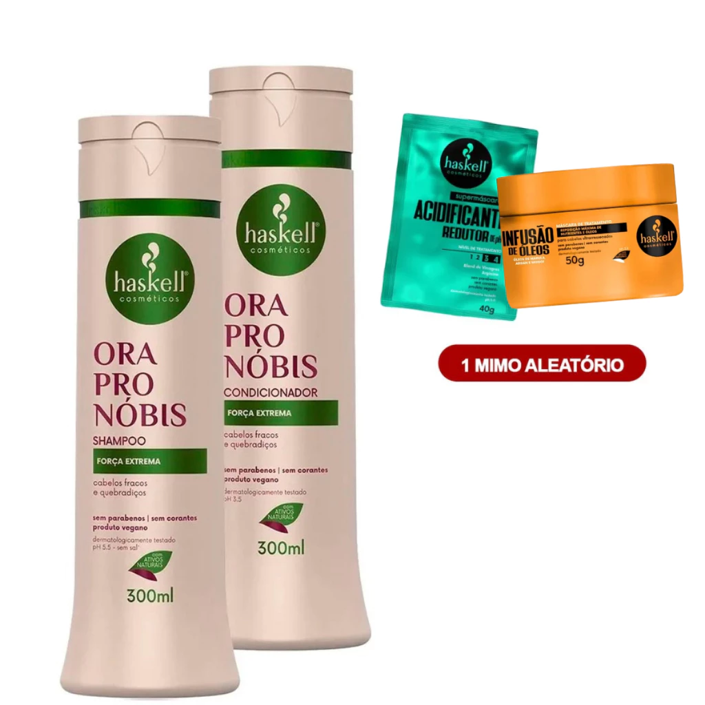 Shampoo e Condicionador Ora Pro Nobis 300ml + Mimo - Haskell