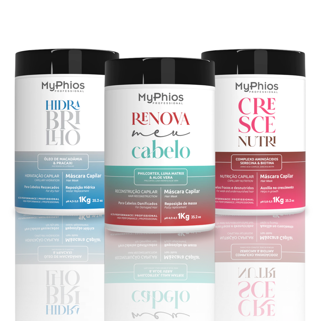 Cronograma Capilar Luxo - Cresce Nutri + Renova Meu Cabelo + Hidra Brilho 1kg
