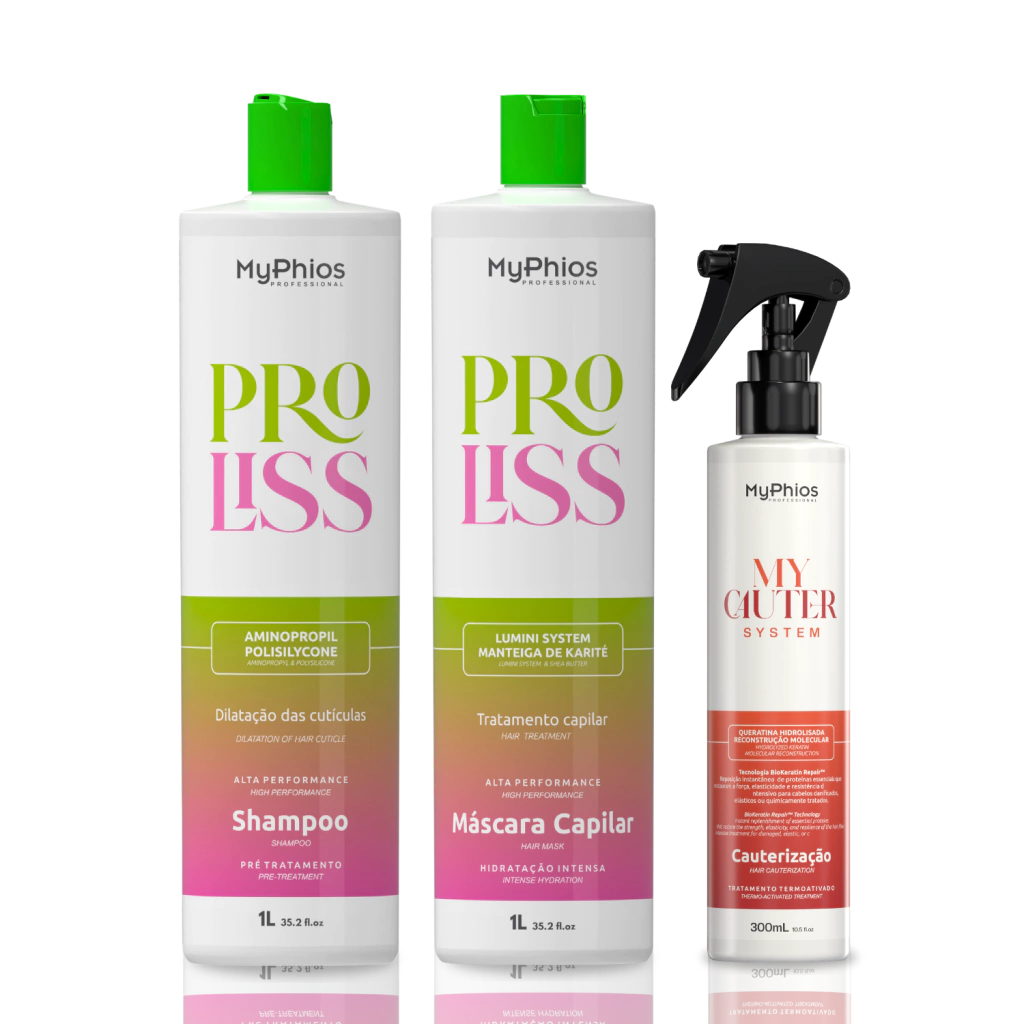 ProLiss Shampoo e Máscara 1L + MyCauter Cauterização 300ml